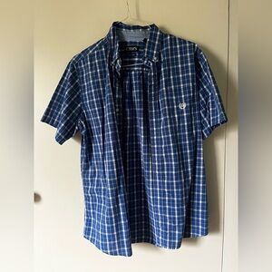 Chaps Navy Plaid Men's Button Down Shirt
